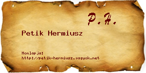 Petik Hermiusz névjegykártya